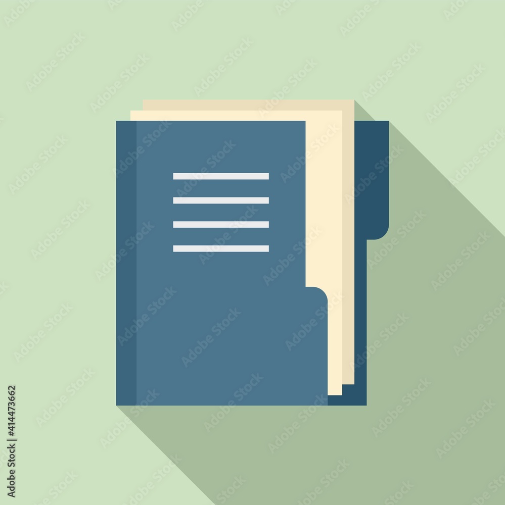 Poster office manager doc folder icon. flat illustration of office manager doc folder vector icon for web d