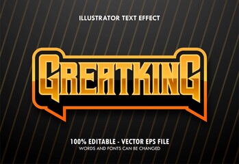 Great King, Esport style editable text effect Premium Vector