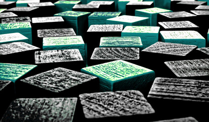 Abstract banner with cubes