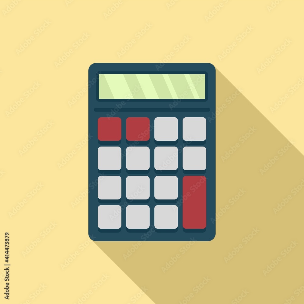 Poster office manager calculator icon. flat illustration of office manager calculator vector icon for web d