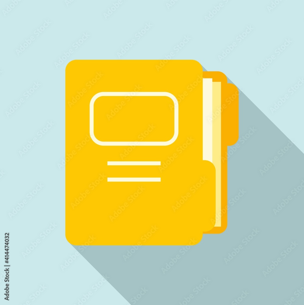 Poster office manager plan folder icon. flat illustration of office manager plan folder vector icon for web