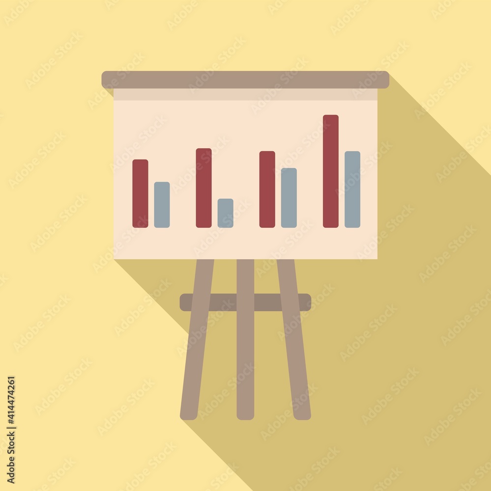 Poster office manager banner graph icon. flat illustration of office manager banner graph vector icon for w