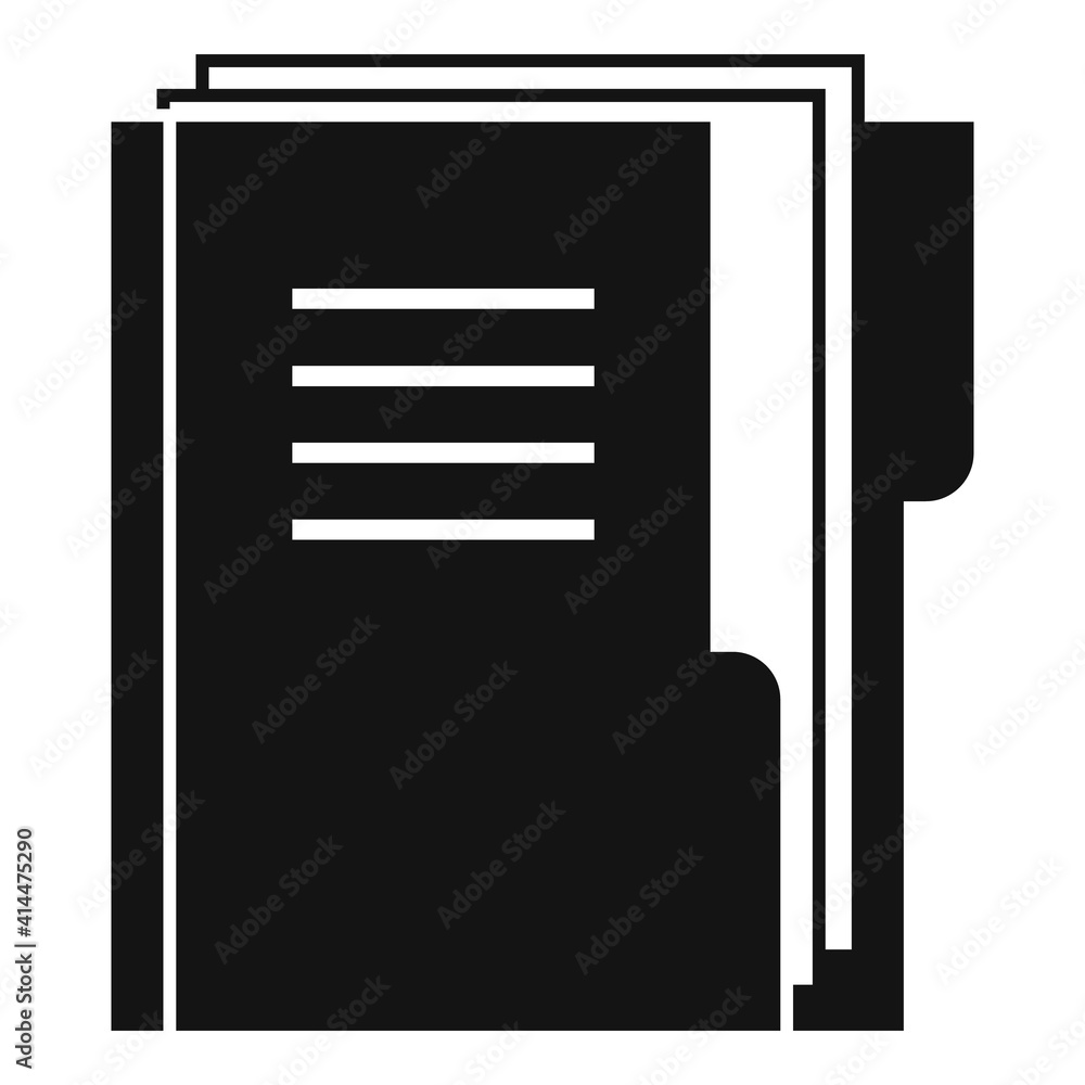 Poster office manager doc folder icon. simple illustration of office manager doc folder vector icon for web