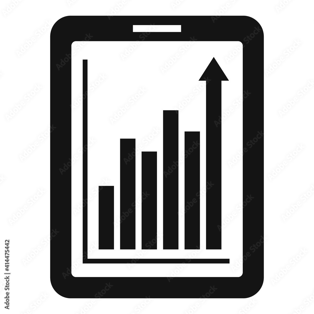 Poster office manager tablet graph icon. simple illustration of office manager tablet graph vector icon for