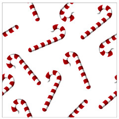 Vector image of christmas candies seamless pattern isolated on the white background.