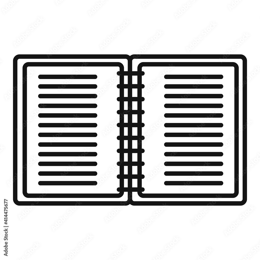 Poster office manager open notebook icon. outline office manager open notebook vector icon for web design i