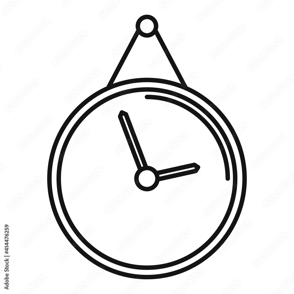 Poster office manager wall clock icon. outline office manager wall clock vector icon for web design isolate