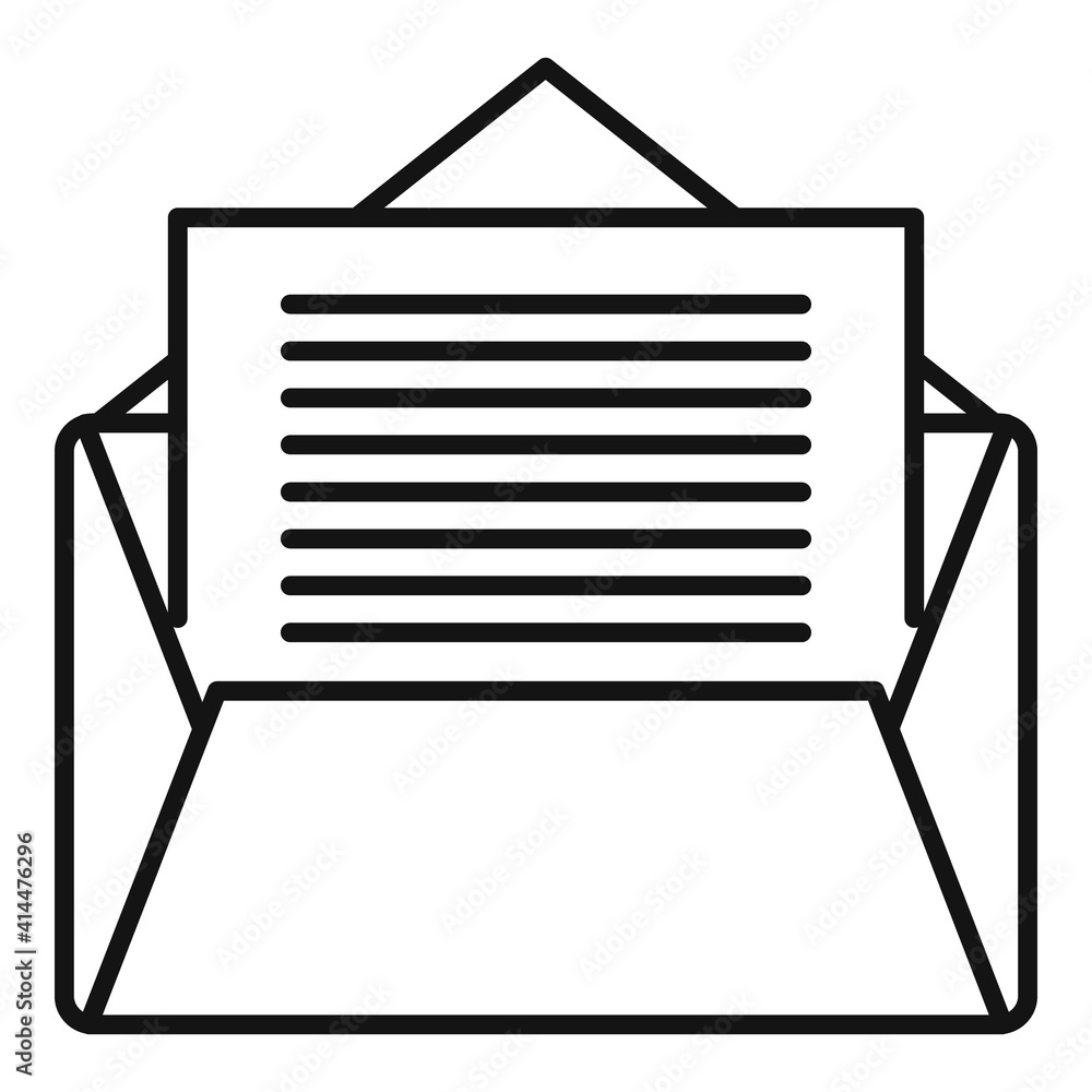 Poster office manager mail icon. outline office manager mail vector icon for web design isolated on white b