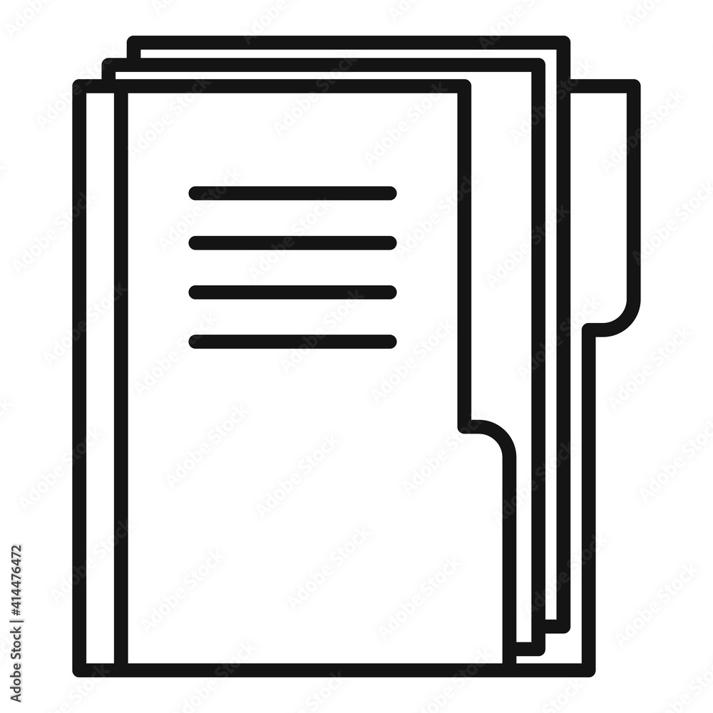 Poster office manager doc folder icon. outline office manager doc folder vector icon for web design isolate