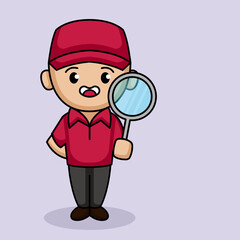 Cute delivery guy mascot design