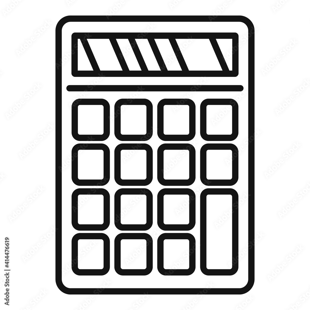 Poster office manager calculator icon. outline office manager calculator vector icon for web design isolate