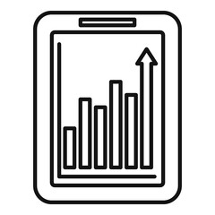 Obraz premium Office manager tablet graph icon. Outline office manager tablet graph vector icon for web design isolated on white background