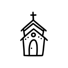  Church vector illustration in doodle style