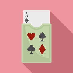 Casino play cards icon. Flat illustration of casino play cards vector icon for web design