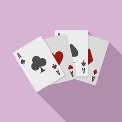 Fortune play cards icon. Flat illustration of fortune play cards vector icon for web design
