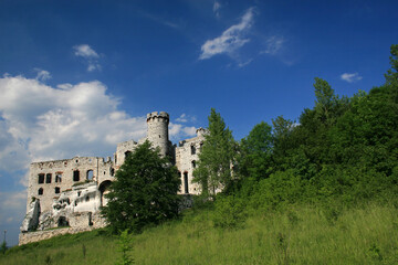 Fototapeta na wymiar Ruins of medieval Ogrodzieniec Castle, Polish Jura, Poland
