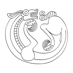 vector monochrome icon with ancient Scythian art. Symbol with animal motifs for your project