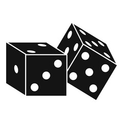 Casino dices icon. Simple illustration of casino dices vector icon for web design isolated on white background