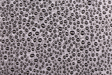 abstract water drop on white background. water droplet on black glass.