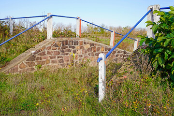 former abandoned and overgrown sports field