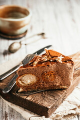 Sweet delicious cake. Freshly made delicious cake.