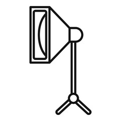Tv studio light icon. Outline tv studio light vector icon for web design isolated on white background