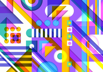 vector minimal colorful neo geometric overlapped background