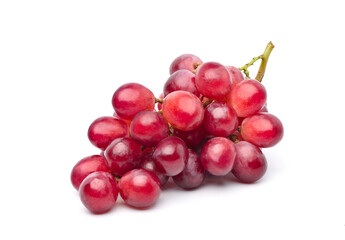 A  bunch of red grape isolated on white background.