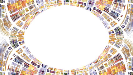 白背景の楕円のフレーム