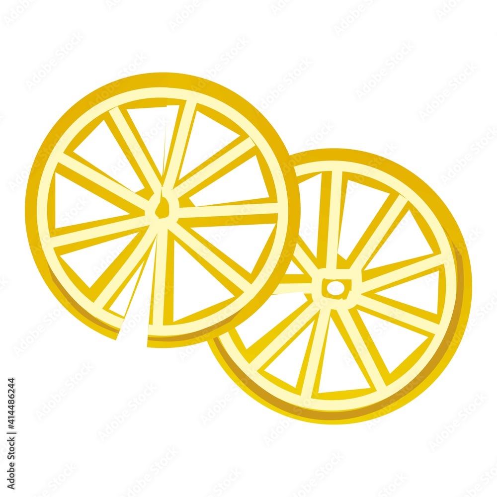 Poster slices of lemon icon. cartoon of slices of lemon vector icon for web design isolated on white backgr