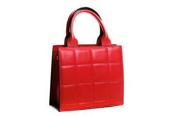 red bag on white background