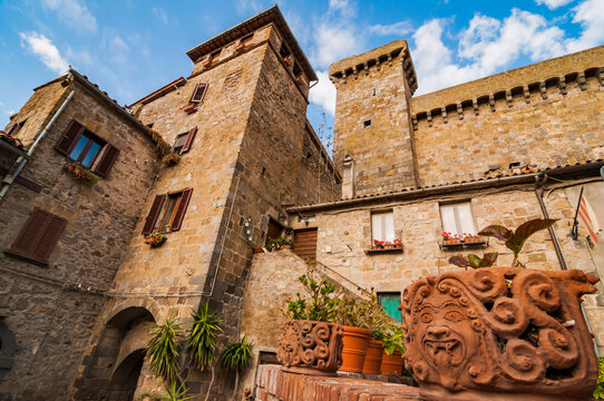 Medieval architecture in the small village of Bolsena, Italy