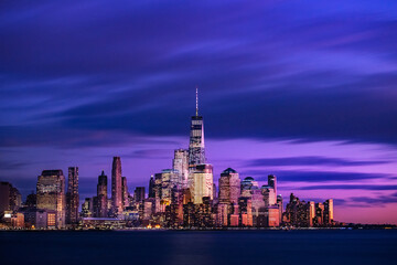 New York sun set - financial district