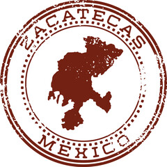 Zacatecas Mexico State Vintage Travel Rubber Stamp - obrazy, fototapety, plakaty