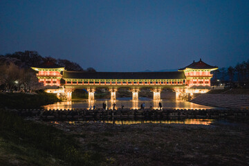 The night view of Woljeonggyo Bridge in Gyeongju, Korea 