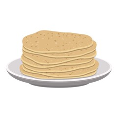 Thin pancakes icon. Cartoon of thin pancakes vector icon for web design isolated on white background