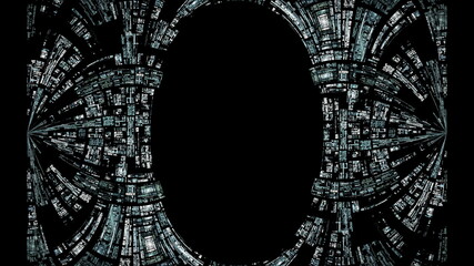 黒背景の楕円のフレーム