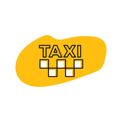 Taxi icon yellow sign illustration. Cab icon.