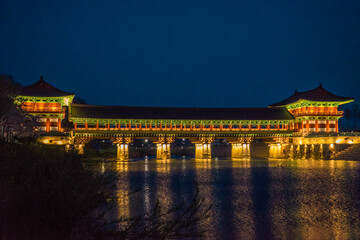 Fototapeta na wymiar The night view of Woljeonggyo Bridge in Gyeongju, Korea 