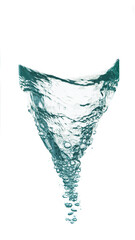 Vertical water swirl isolated on white background