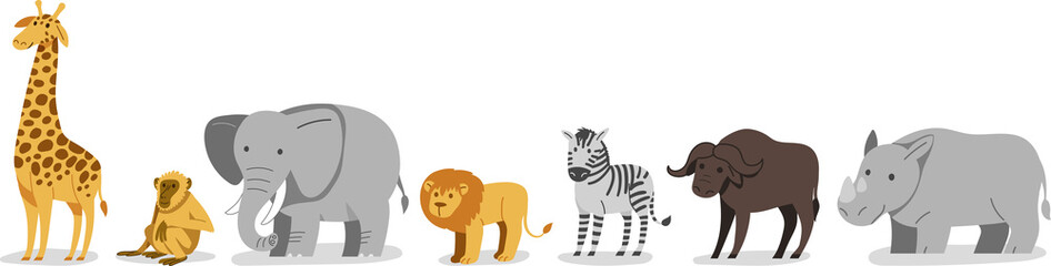 Set of African animals