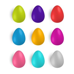 Colored Easter Eggs. 3d easter egg, spring holiday traditional symbol.