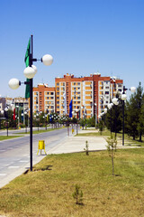 Obraz premium Residential buildings, Independence park, Ashgabat, Turkmenistan