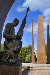 Fototapeta na wymiar Memorial to the Second World War veteran, Ashgabat, Turkmenistan