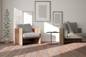 Modern interior design. 3D illustration