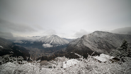 snow covered mountains