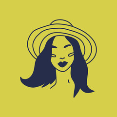 Modern abstract faces. Minimalism concept. Line art drawing style. Contemporary silhouette of woman. Hand drawn trendy vector posters, illustrations for print.