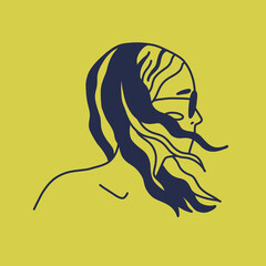 Modern abstract faces. Minimalism concept. Line art drawing style. Contemporary silhouette of woman. Hand drawn trendy vector posters, illustrations for print.