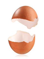 Two empty egg shells one over another