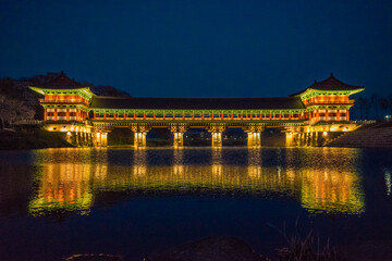 The night view of Woljeonggyo Bridge in Gyeongju, Korea 